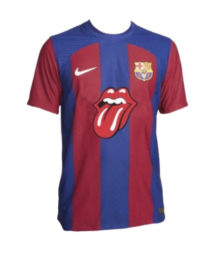 Camiseta Exclusiva FC Barcelona Vintage 2023-24, Edición Rolling Stones